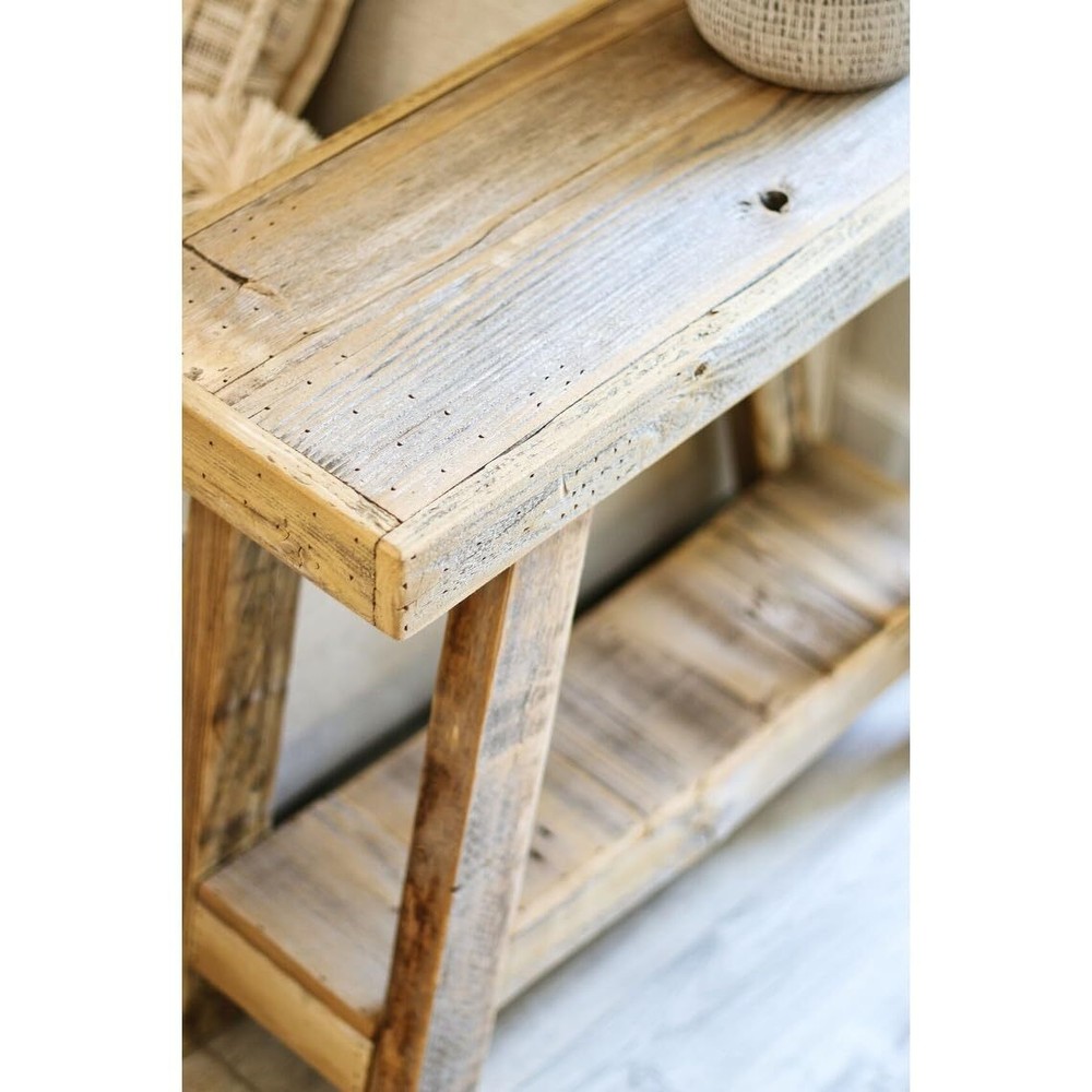 26x10x23 Aztec A Frame Side Table (Natural) Natural Farmhouse ectangular Wood