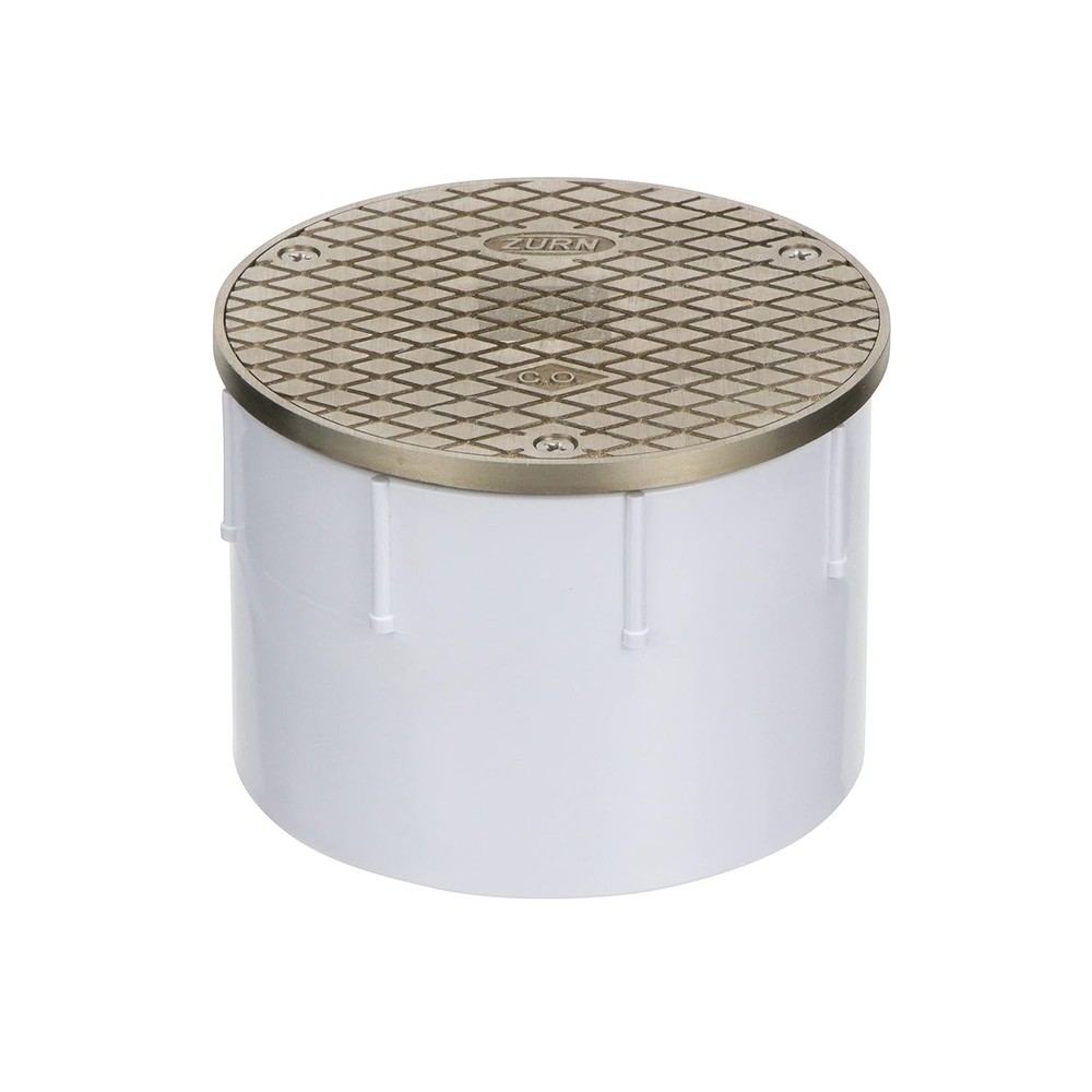 Adjustable Floor Cleanout 4" PVC - Brass