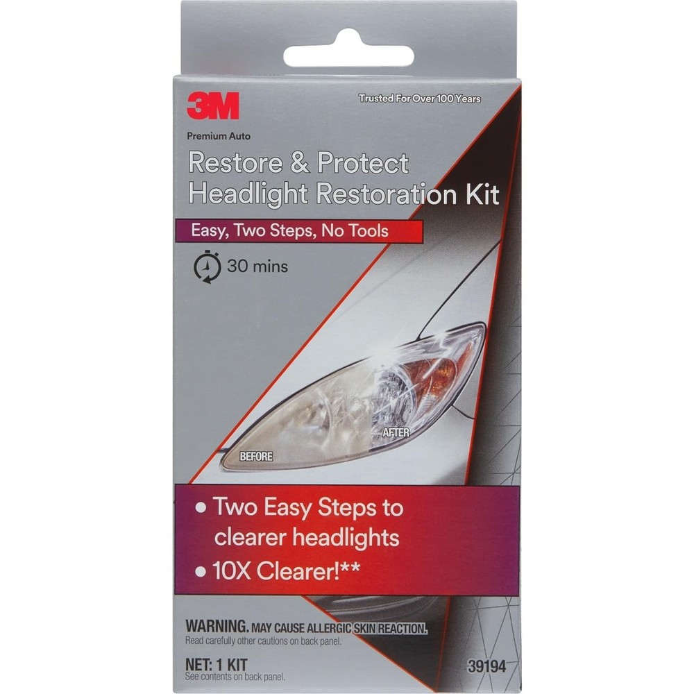 3M Auto Restore and Protect Headlight 1 Count (Pack of 1), GRAY,RED