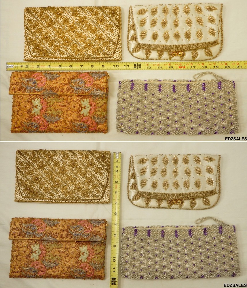 4 Vintage Handmade Formal Beaded Purses