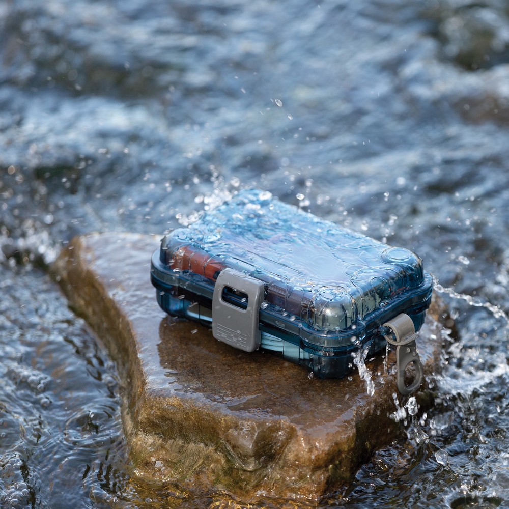 2 Pack Small Watertight Dry Box Polycarbonate Blue