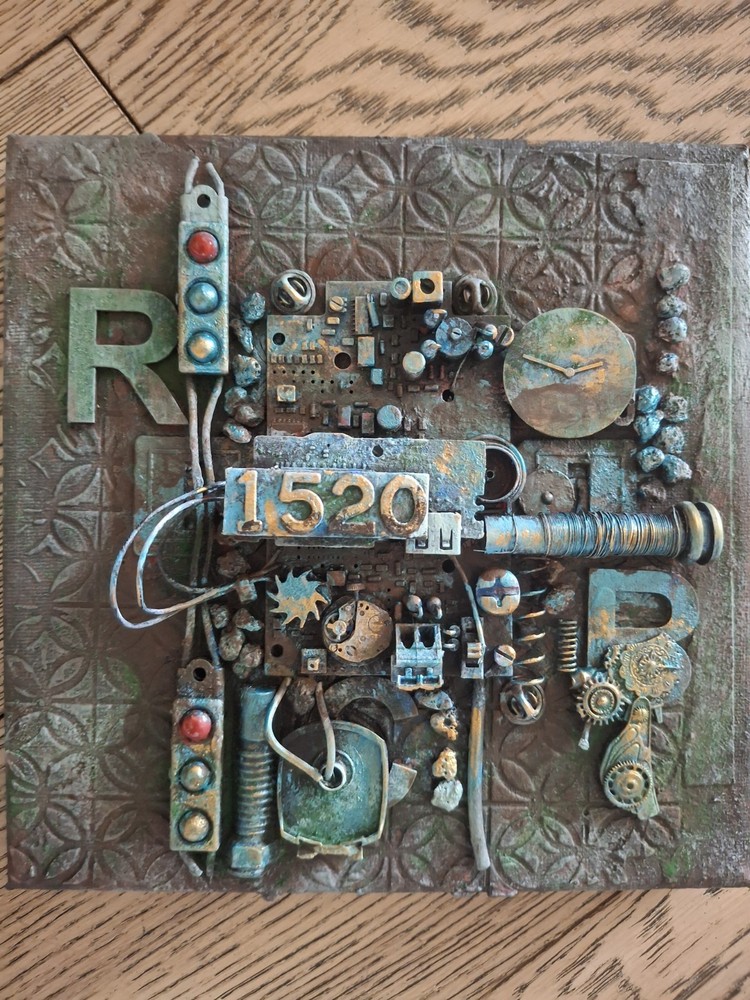 Steampunk computer components Style 3d Canvas Art 8"