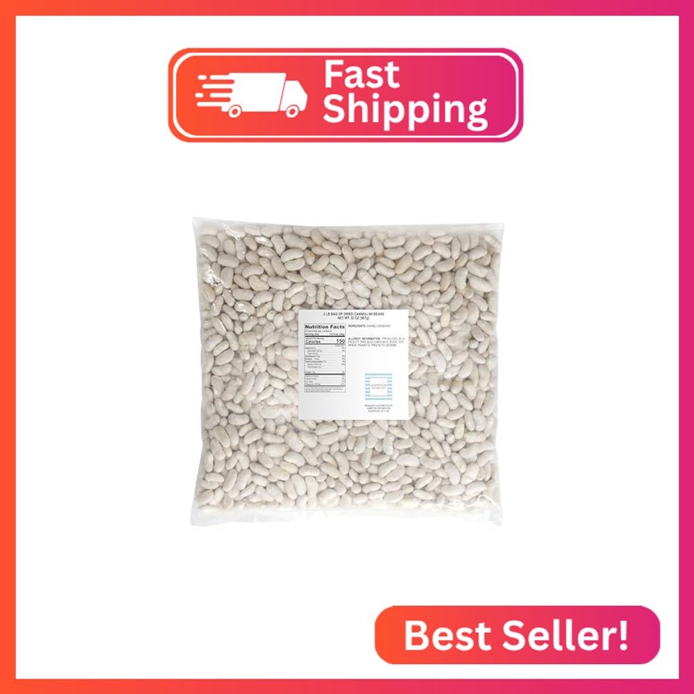 Dried Cannellini Beans, 2 Pound Bulk Bag
