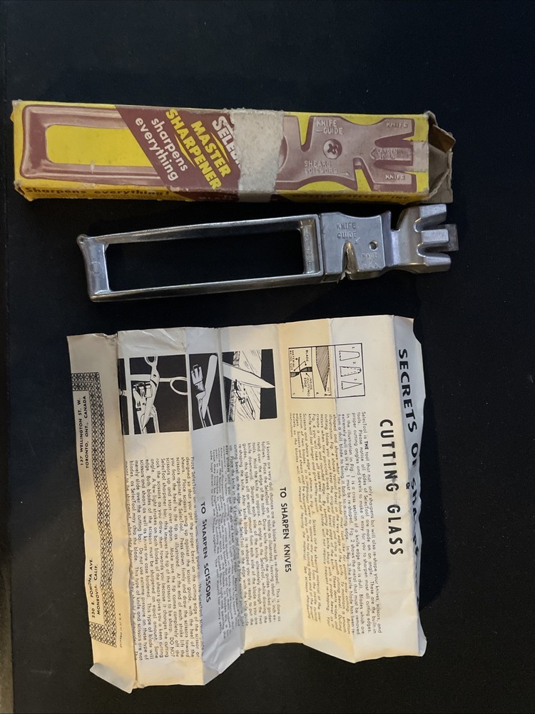 Vintage Selectool Master Sharpener with box & instructions 1963 sharpening tool