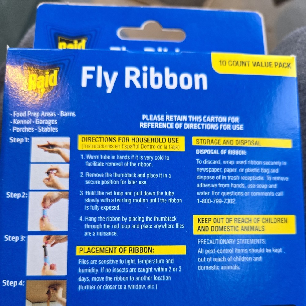 Raid fly ribbon trap (10-pack) Sealed Package