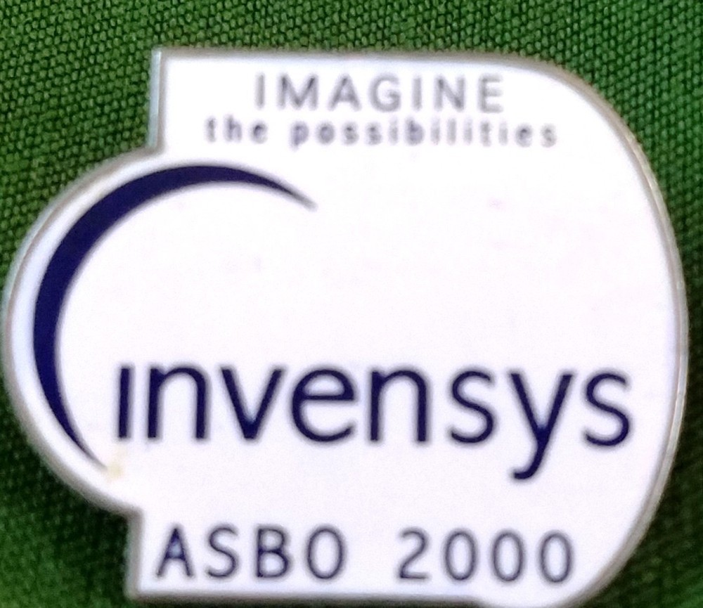 Very Nice 1” Invensys ASBO 2000 Lapel Pin