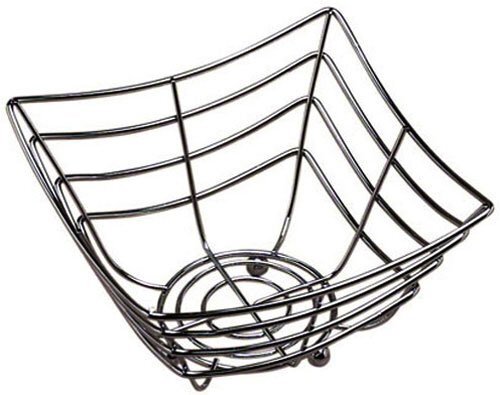American Metalcraft SCB480 8" Square Chrome Space/Time Continuum Web Basket