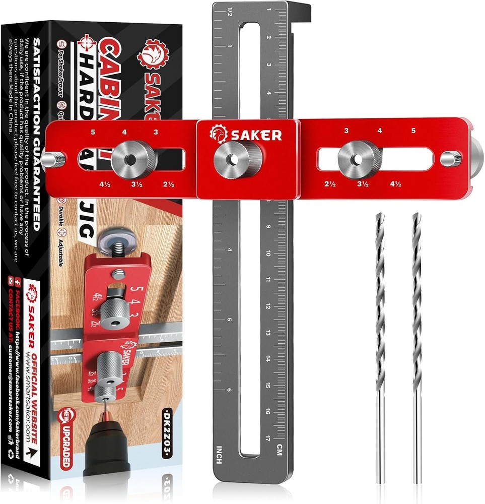 Cabinet Hardware Doweling Jig Adjustable Cabinet Template Tool for Knobs,Handles