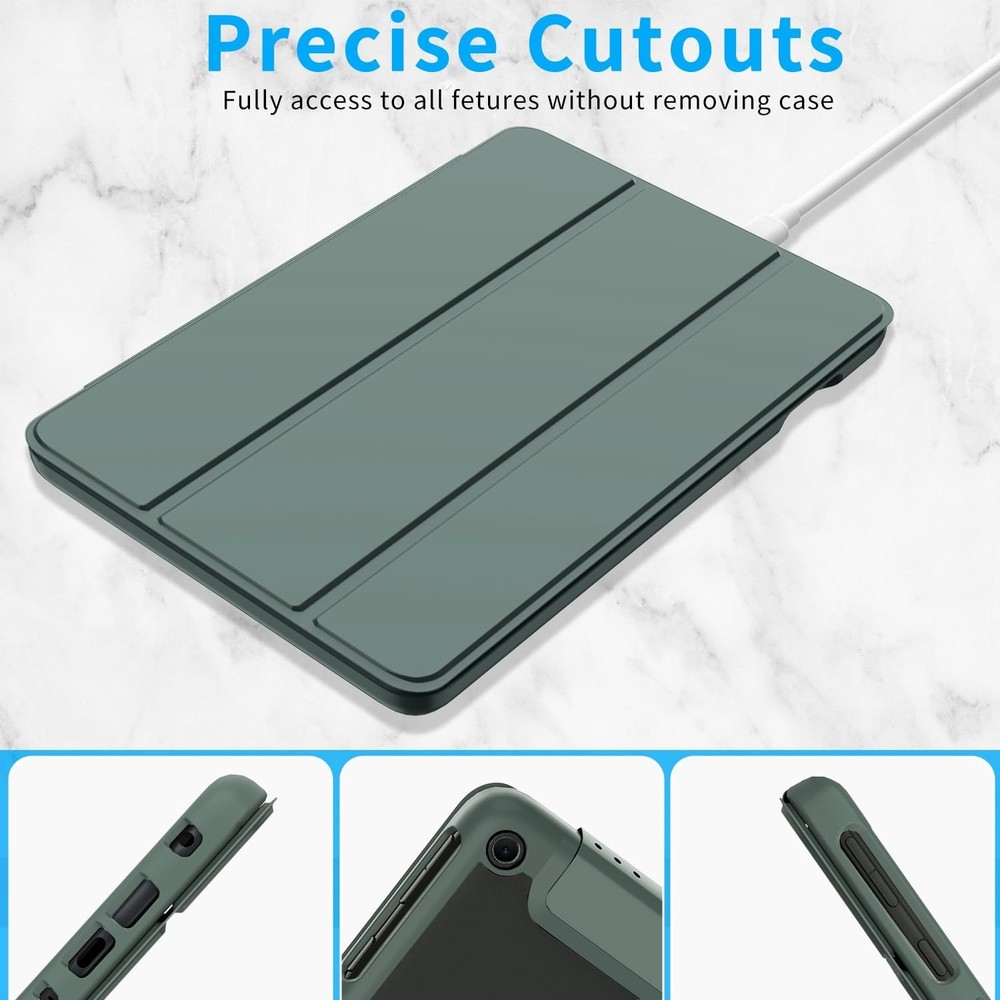 Trifold PU Leather Smart Dual Angle Stand Cover with Auto Wake/Sleep Function...