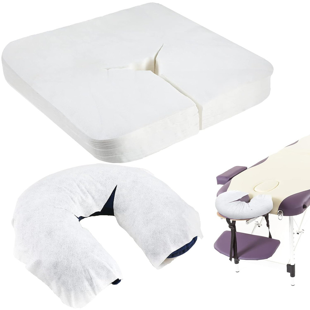 100 Pieces Disposable Face Cradle Covers Massage Headrest Covers for Massage Tab