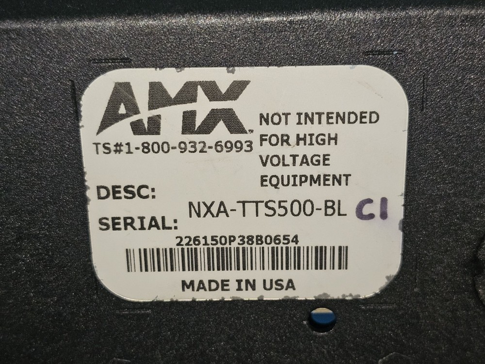 AMX Tabletop Touchscreen NXA-TTS500-BL From Working Environment