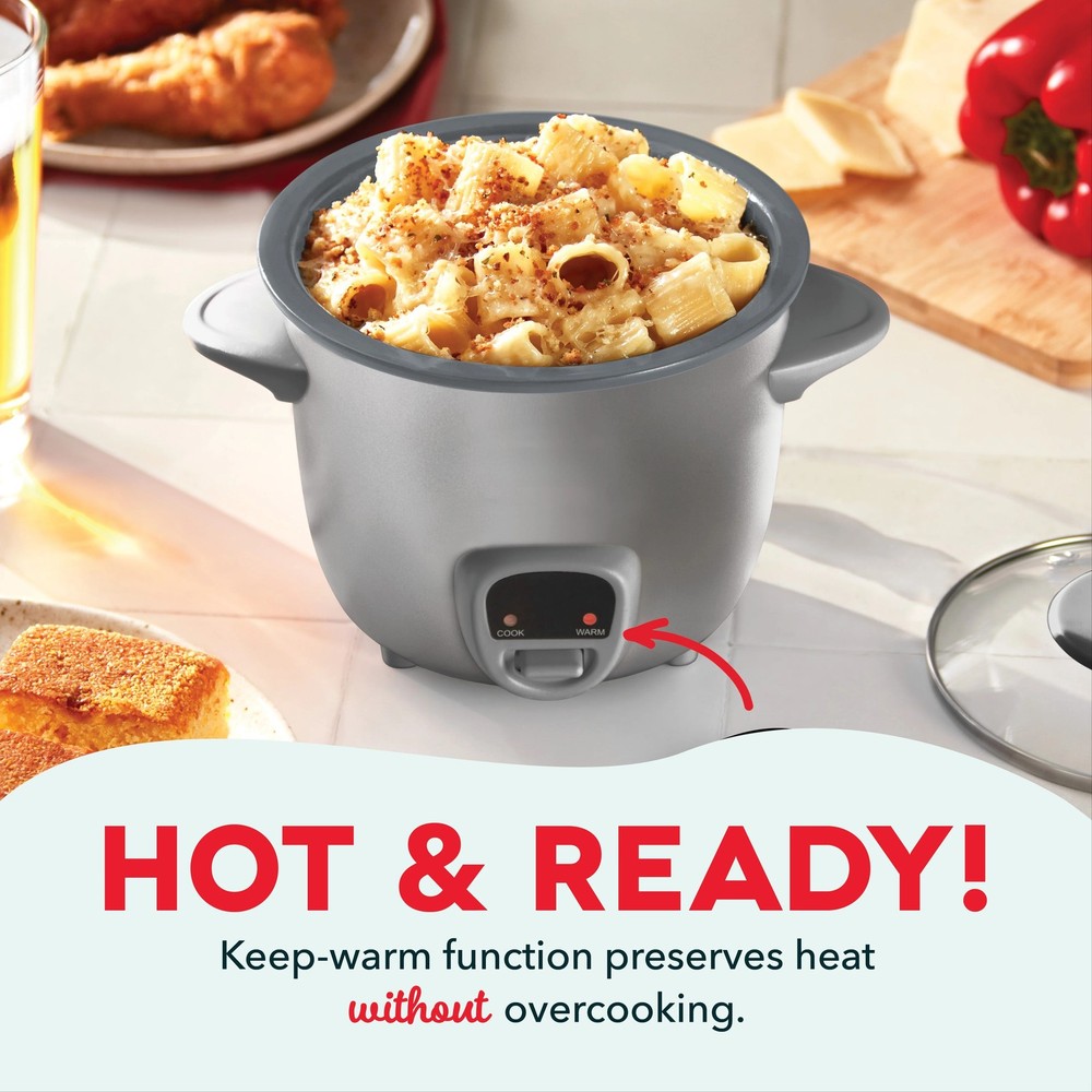 Mini Rice Cooker Steamer with Removable Nonstick Pot, Keep Warm Function