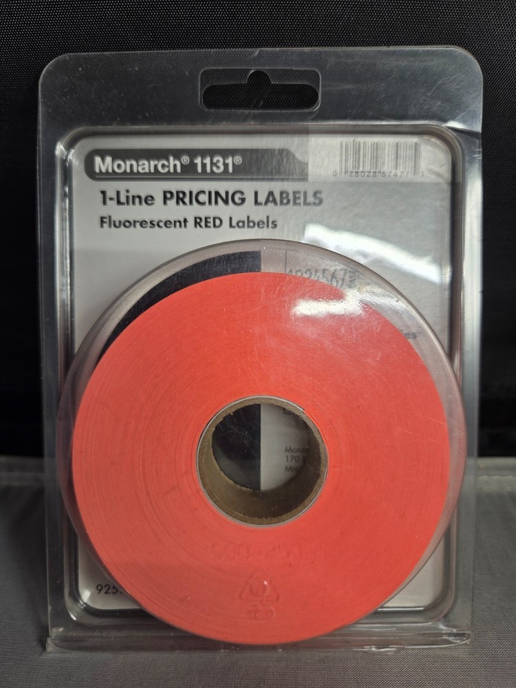 Monarch 1131 Pricing Label 2500 Per Roll One Replacement Roll Fluorescent Red