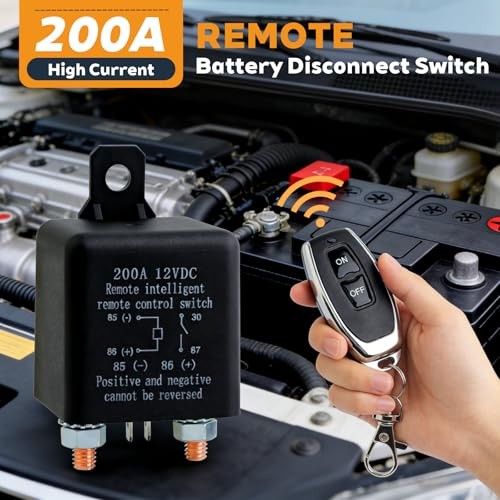 Remote Battery Disconnect Switch 12V, 200A Remote Control Battery Kill Switch,