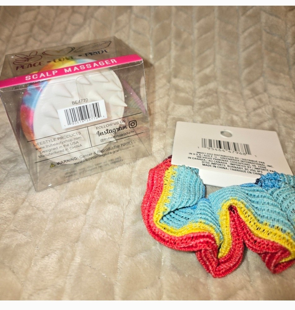 Scalp Massager And Scrunchie Pride Set
