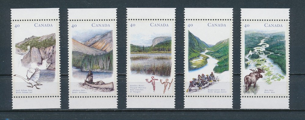 CANADA  1321-5  MNH, Heritage Rivers, 1991