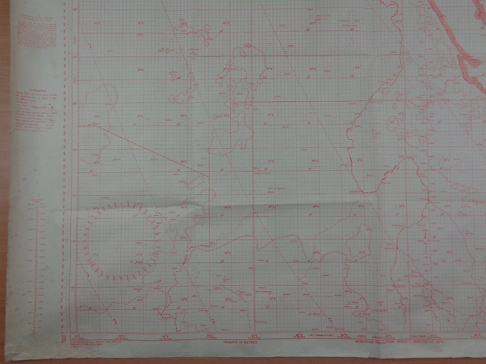 WW2 RAF plotting map of THE MIDDLE EAST entitled "BENGHAZI - ADEN"
