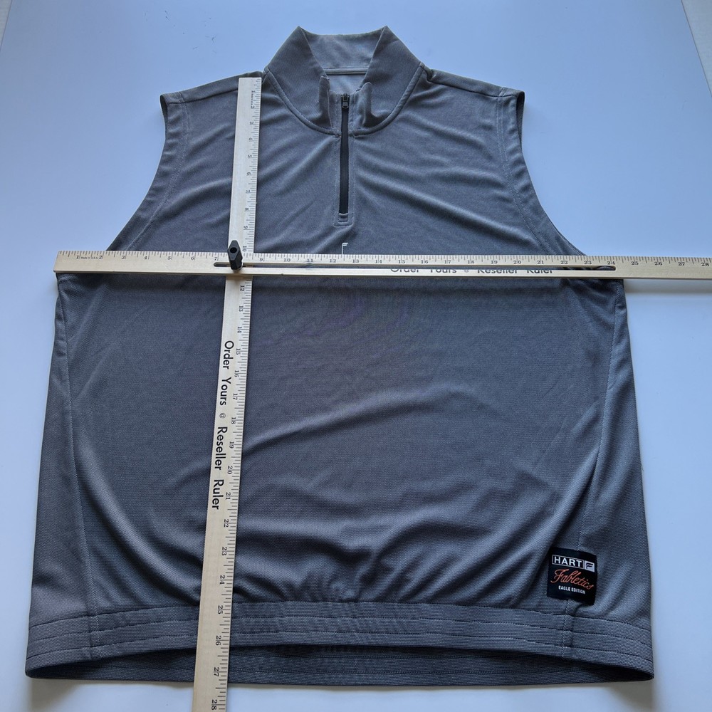 Fabletics 1/4 Zip Golf Vest Men's XL Gray Hart Eagle Edition Sleeveless Pullover