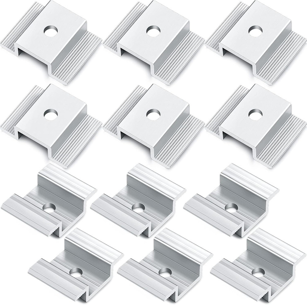 12 Pack Solar Panel Mid Clamps 1.06 Inch Solar Panel Bracket Aluminium M