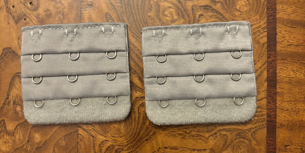 Three Hook and Eye Bra Extender – Gray – Pack of Two