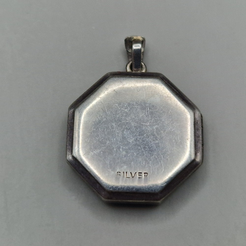 Vintage Sterling Silver Pretty Octagonal Locket Pendant