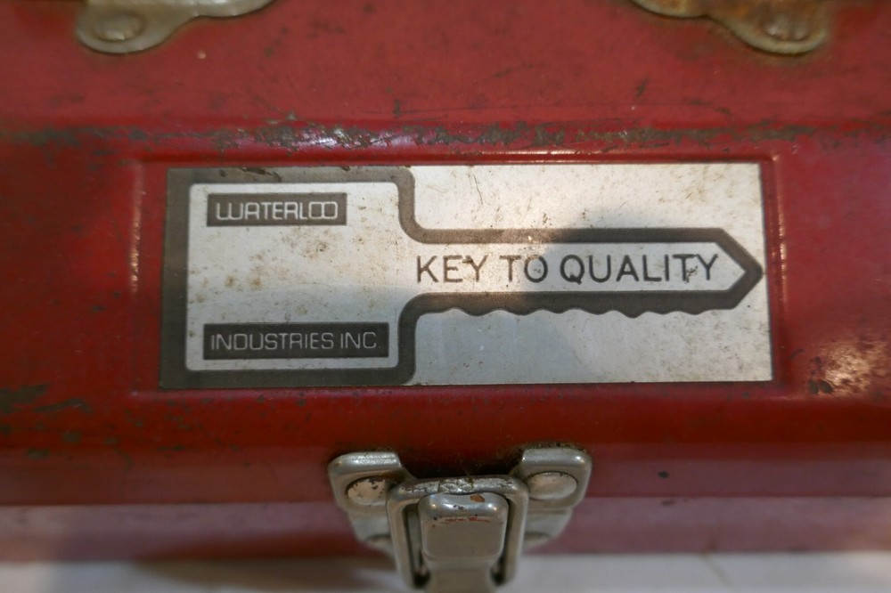 Vintage Waterloo, 20", Lockable, Under seat Tool Box Red Good solid condition