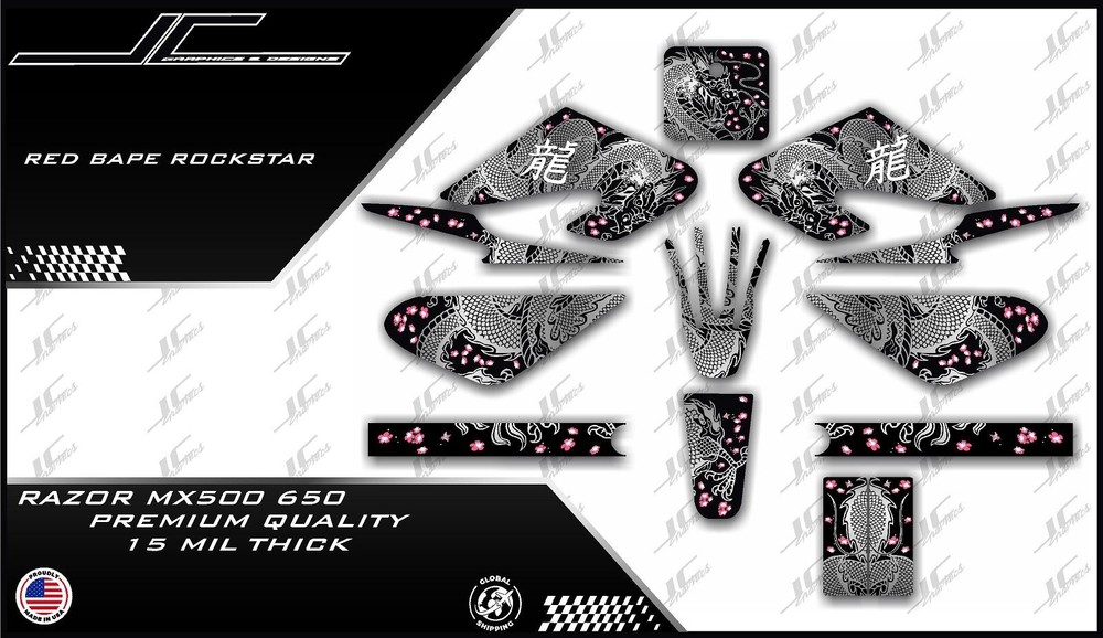 Razor MX500 MX650 graphics kit decals THICK AND HIGH GLOSS