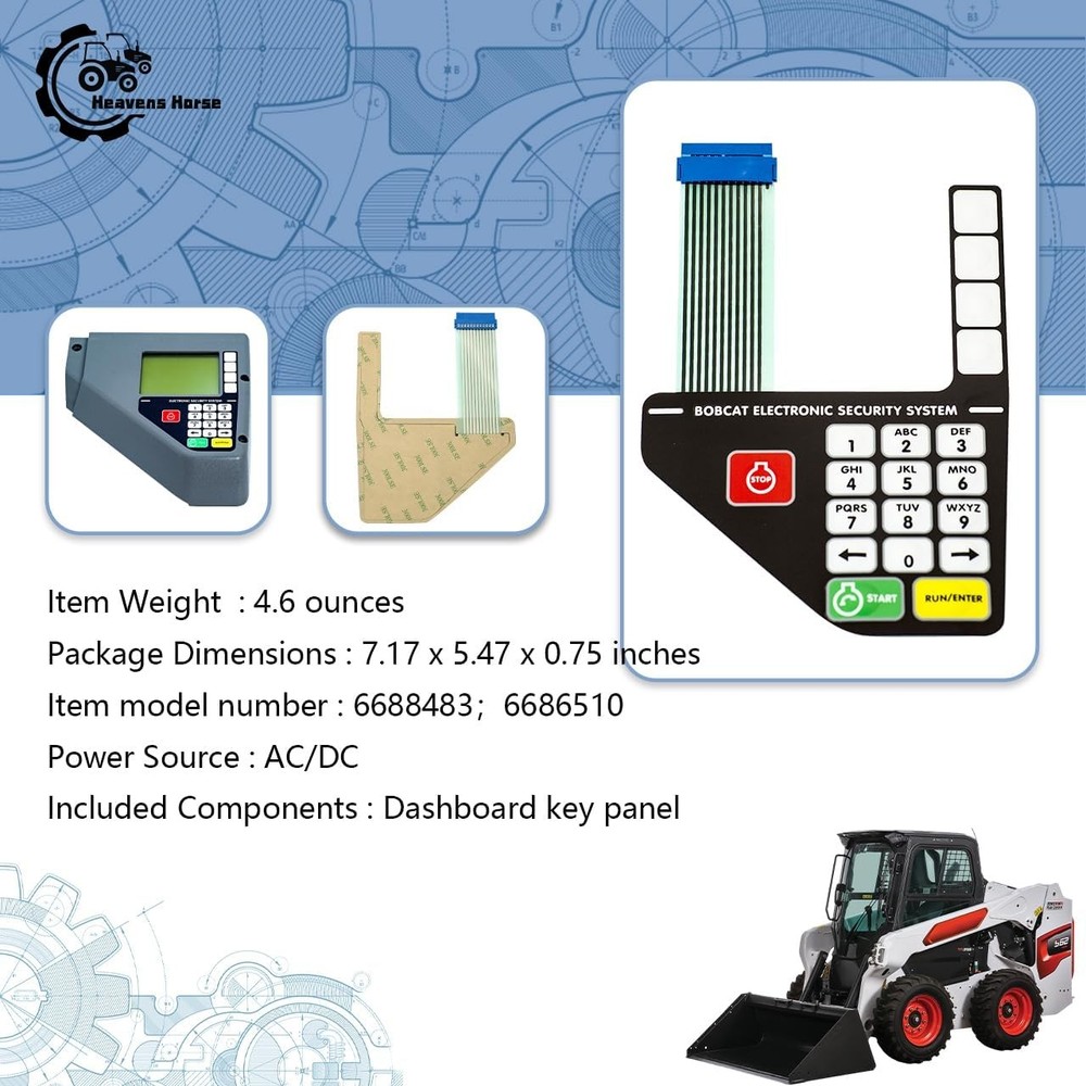 Bobcat skid steer loader LCD instrument button panel 6688483