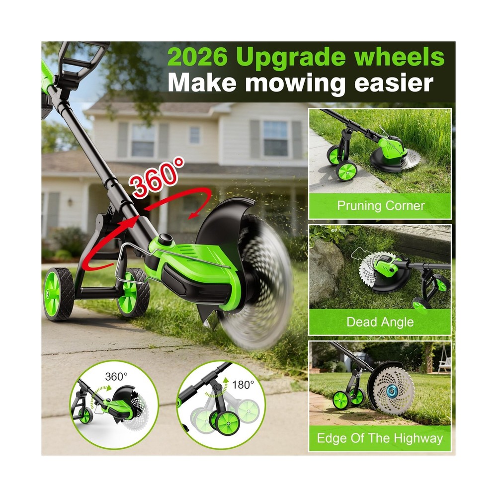 12" Stringless Weed Wacker Cordless Eater, 20000 RPM Powerful Battery Powered...