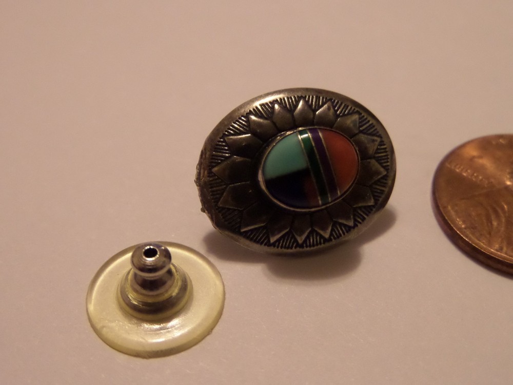 SIGNED Q.T. STERLING SILVER MULTI STONE EARRINGS