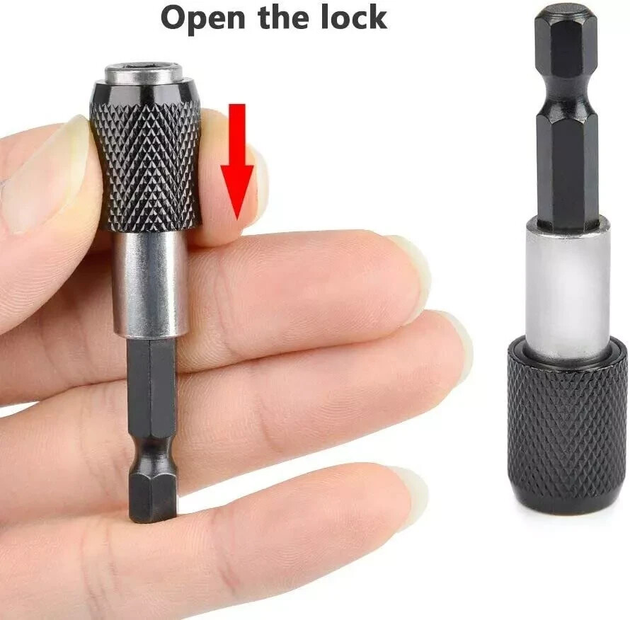 7Pc 105° Right Angle Drill Driver Set Socket Bit Extension Bar Hex Shank Adapter