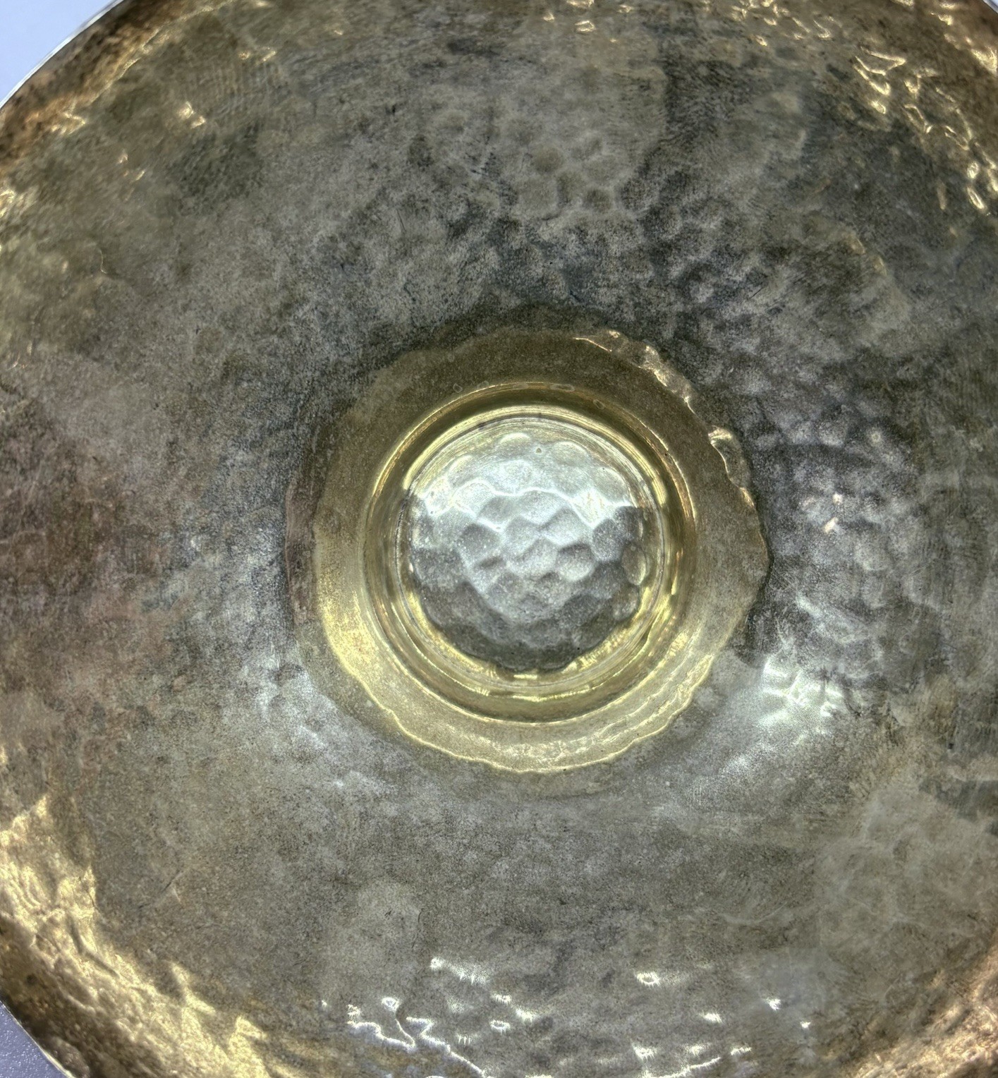 Vintage 1970s Silver Plated Hammered Nut Bowl Unique Shaped 5.25” Art Decor 34