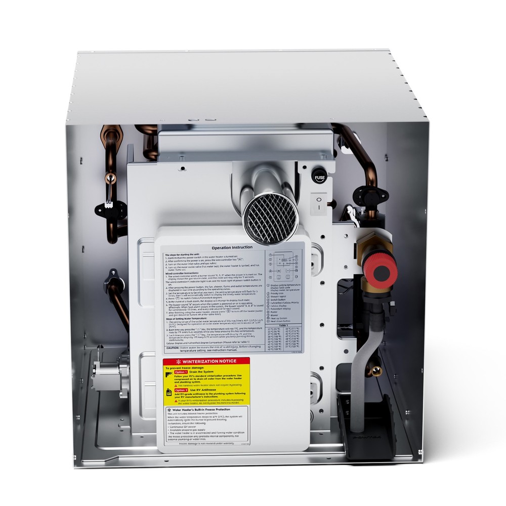 Orbek RV Tankless Water Heater Propane 60,000 BTU w/ 15x18 inch Door + Remote