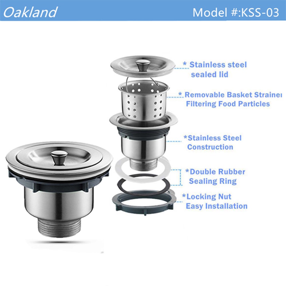 Stainless Steel Kitchen/Bar Sink Strainer With Filter Basket Drain Head Stopper