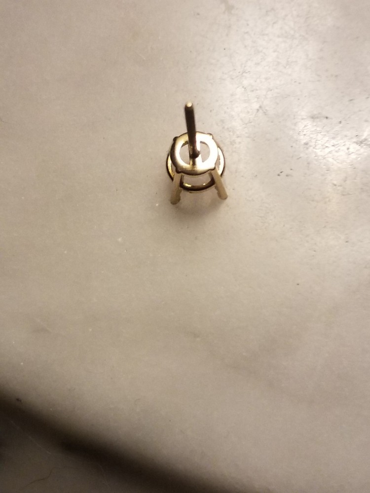 14k yellow four prong basket setting threaded post 6MM