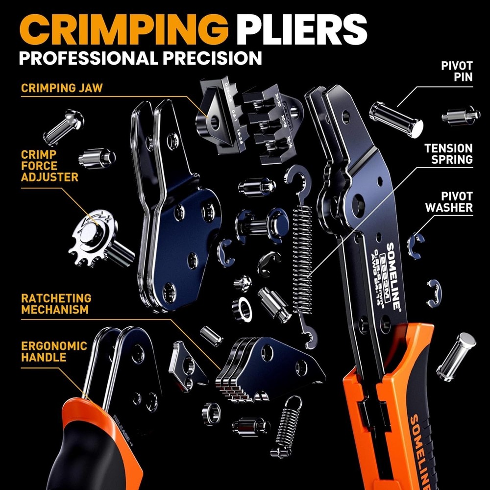 Crimping Tool Kit with 14 Sizes Terminals