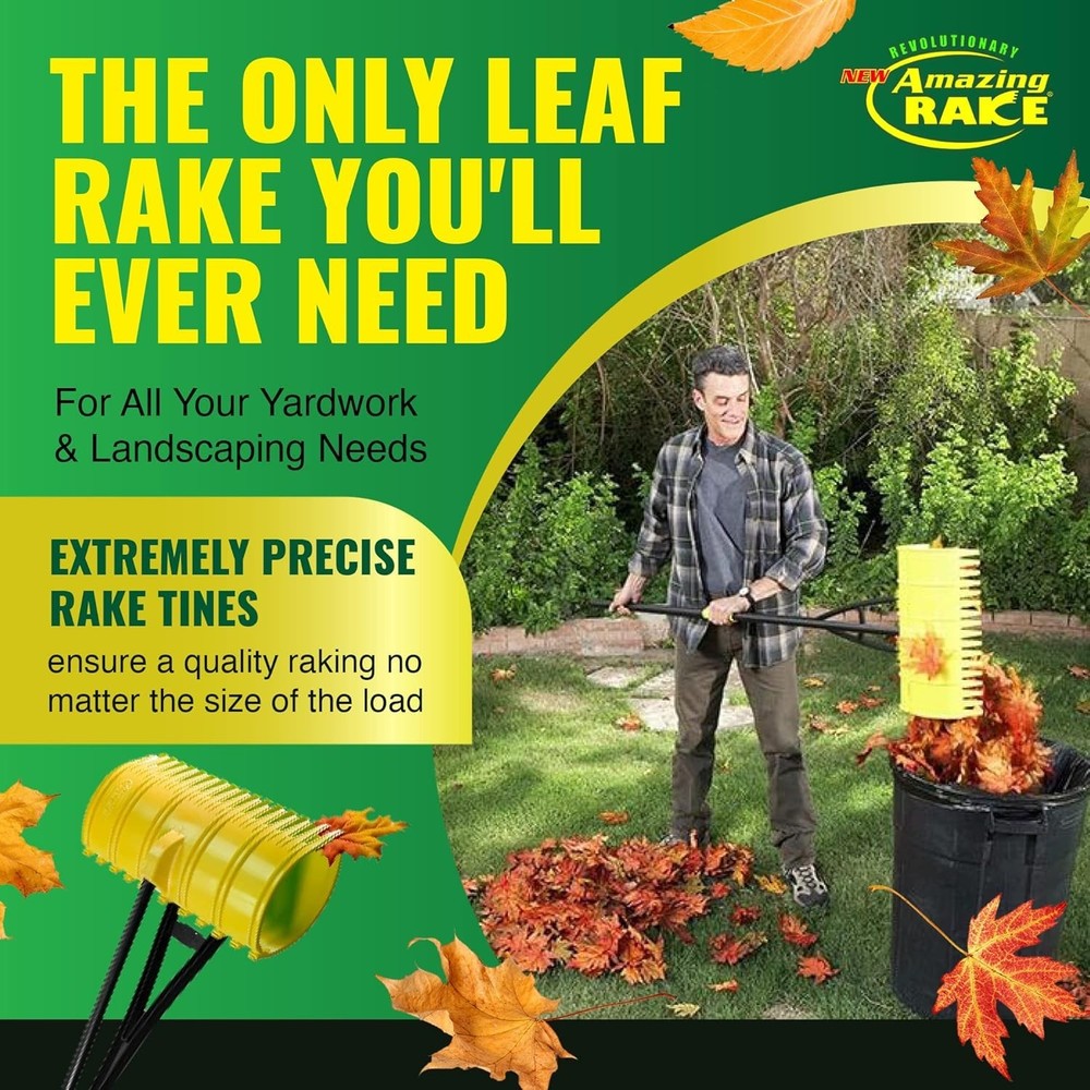 Easy Leaf Grabber & Rake for Lawns ― Back-Saving Gardening