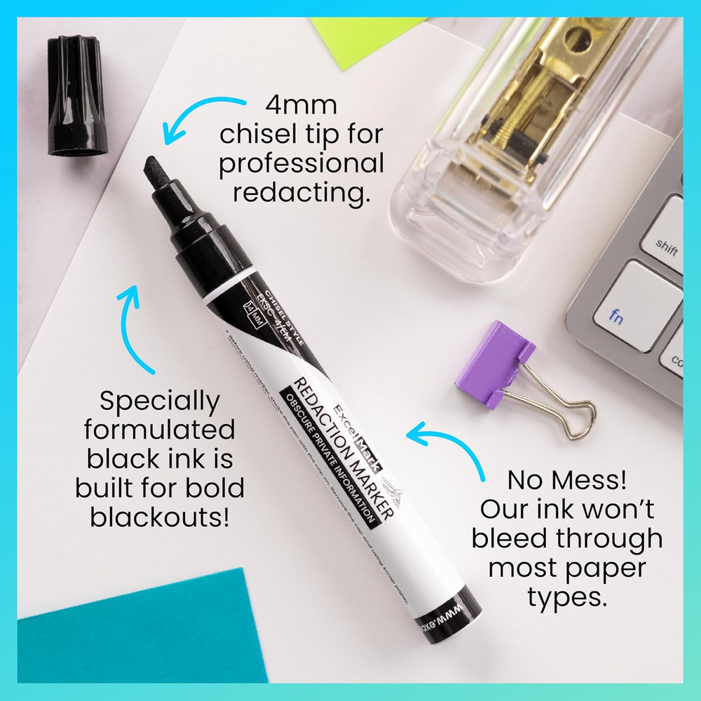 Excelmark Security Redaction Marker (6 Pack)