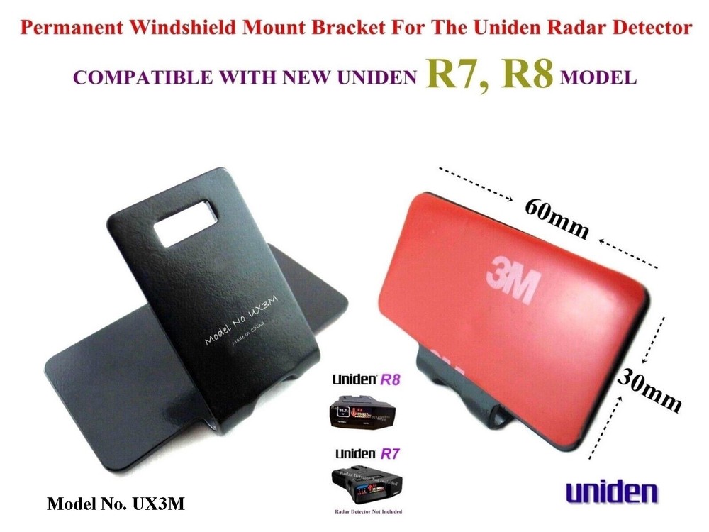 10' Long Hard Wire Kit+Nice Permanent Windshield Mount For Uniden Radar Detector