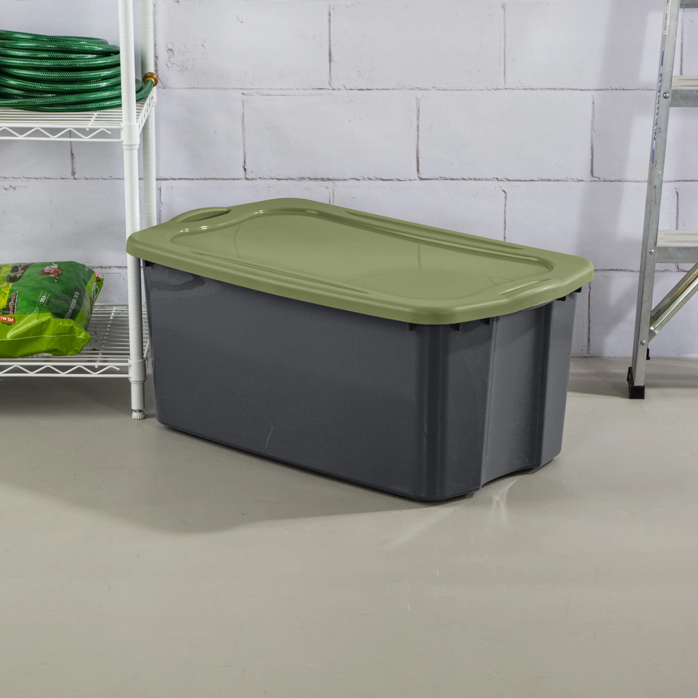 EZ Carry 30 Gallon Extra-Large Storage Bin, Plastic Storage Container with Full-
