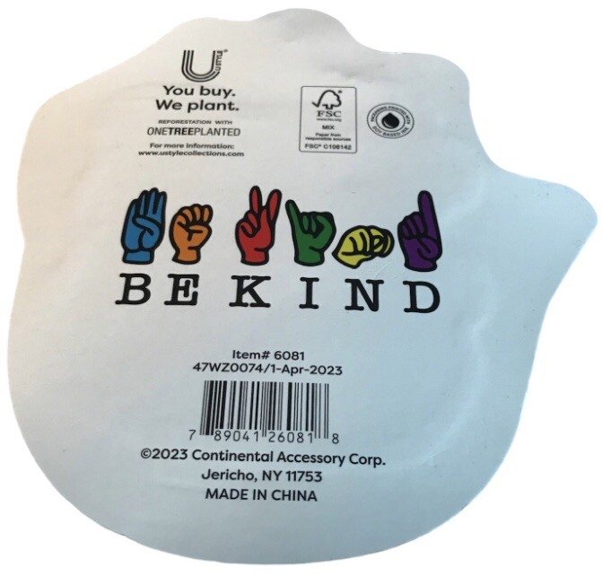 5 Piece High Five and Sign Language “Be Kind” Mini Erasers