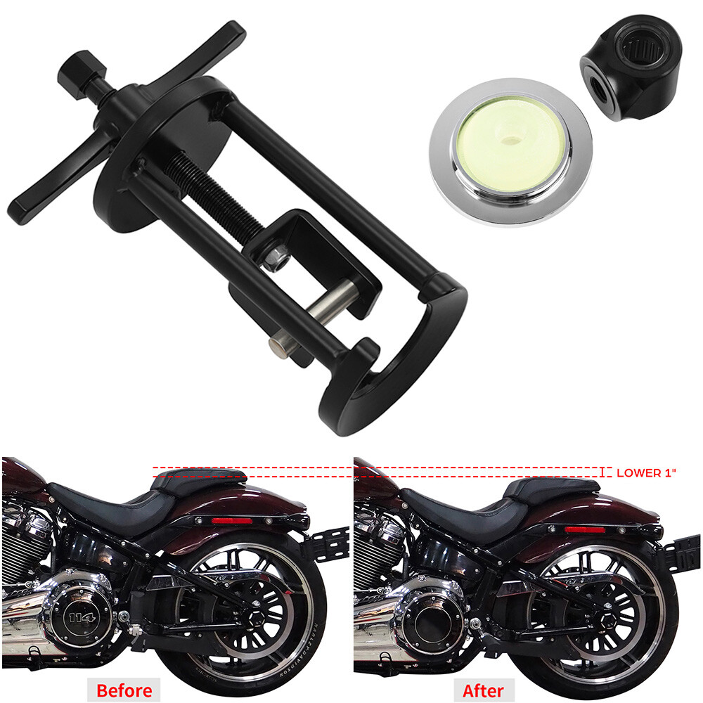 1" Rear Shock Lowering Kit & Spring Compression Tool Fit For Harley Softail 18+