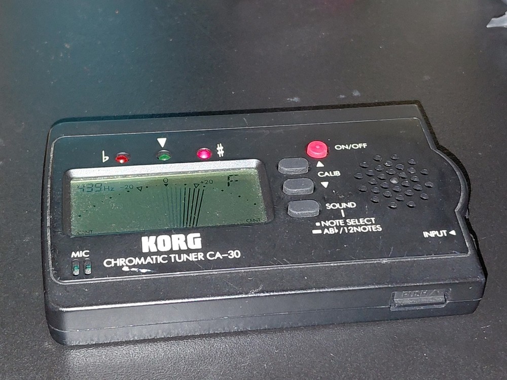 Korg Chromatic Tuner CA-30 Black LCD Display Jack Input Calibration Tested