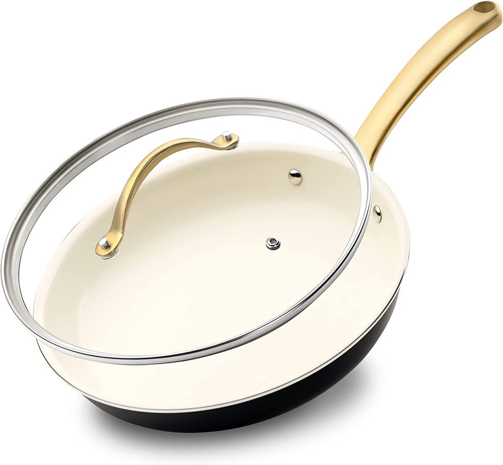 Nutrichef NCHGLDX12 12"Frypan W/Lid