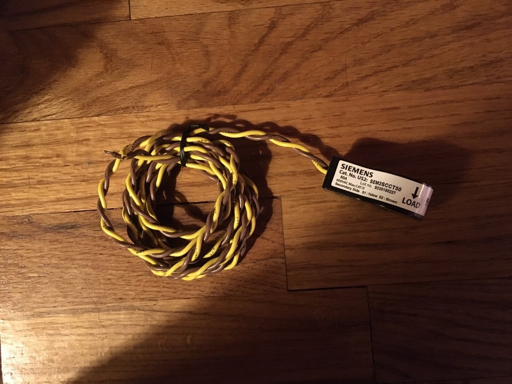 Siemens Cat. No. US2: SEM3SCCT50 Solid Core Current Transformer 600VAC Max 50amp