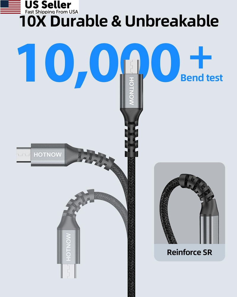 HOTNOW Micro USB Cable 3ft 2Pack, Android Charger USB2.0 3FT+3FT, Black
