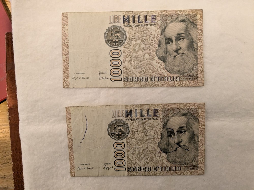 Italian 1000 Lire Banknotes