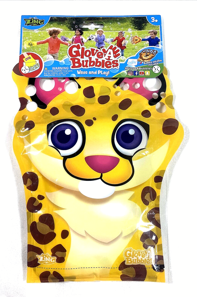 Zing Glove A Bubbles Colorful Cheetah New In Package