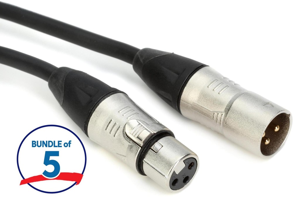 Gator Cableworks Backline Series Microphone Cable - 5 foot (5-pack)