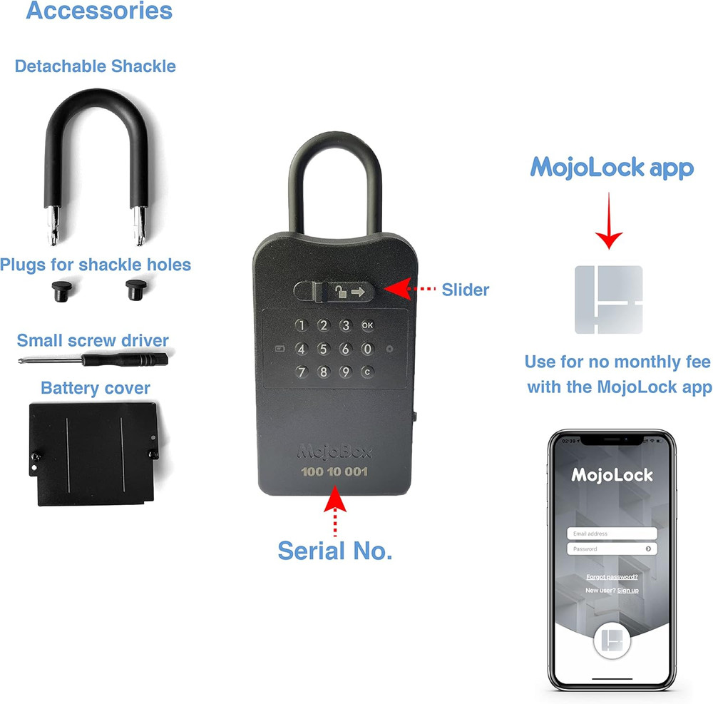 , Digital Lockbox, Bluetooth Key Lockbox, Ios/Android App Remotely Generates Off